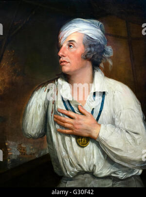 Lord Nelson. Portrait du Contre-amiral sir Horatio Nelson, attribué à Guy Chef, huile sur toile, c.1800. Cette peinture montre Nelson après avoir été blessé dans la bataille du Nil en 1798. Banque D'Images