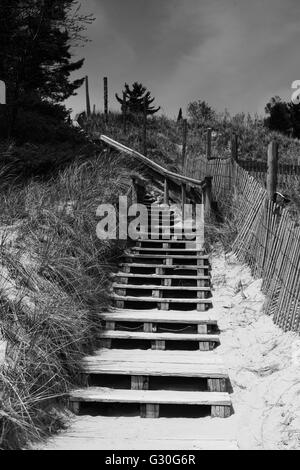 Escaliers qui mènent les dunes de sable Banque D'Images