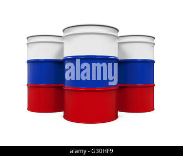 Le baril de pétrole Drapeau russe Banque D'Images