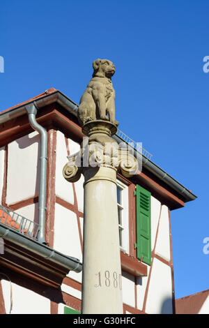 ' ' Hundles fontaine, Allemagne, Bade-Wurtemberg, Kraichgau-Stromberg, Bretten Banque D'Images