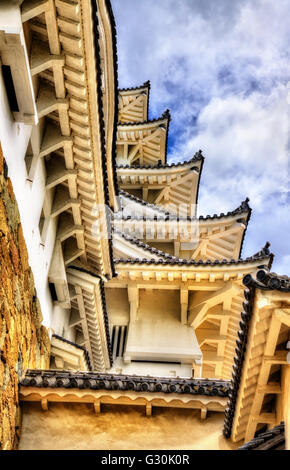 Détails du château de Himeji au Japon Banque D'Images