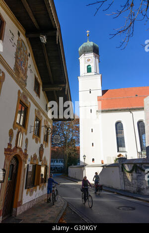 L'église paroissiale de Saint Pierre et Paul, l'Allemagne, Bavière, Bayern, Oberbayern, Upper Bavaria, Oberammergau Banque D'Images