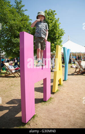 Bénéficiant d'une glace à la Hay Festival 2016 Banque D'Images