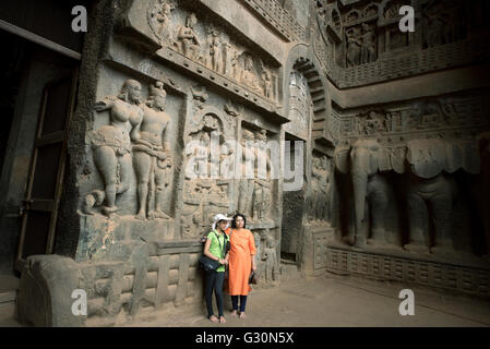 L'image de Karla Caves à Pune Maharashtra, Inde Banque D'Images