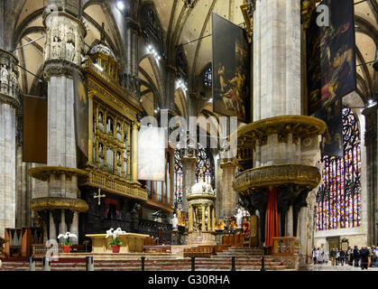 Intérieur de la cathédrale : choeur, Italie, Lombardie, Vénétie, Milano, Milan , Banque D'Images