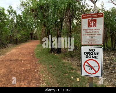 Entrée d'Ubirr, le Parc National de Kakadu, Australie est un drone aucune zone. Banque D'Images