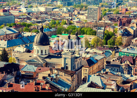 Vue panoramique de la ville de Lviv, en Ukraine, en Europe Banque D'Images