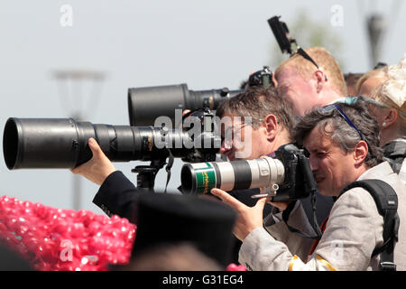 Ascot, Royaume-Uni, photographe de presse au travail Banque D'Images