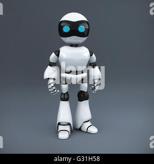 Robot moderne blanc seulement (fait en 3D Rendering) Banque D'Images