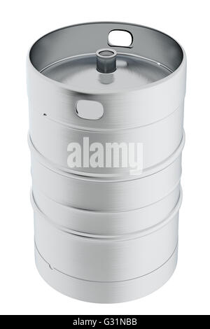 Keg beer. Isolé sur fond blanc : chemin de détourage. 3D render Banque D'Images