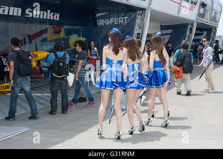 2016/06/04 Chiba, le championnat du monde Red Bull Air Race 2016 c'est fait 3ème arrêt à Chiba au Japon. Filles de grille (photos par Michael Steinebach/AFLO) Banque D'Images