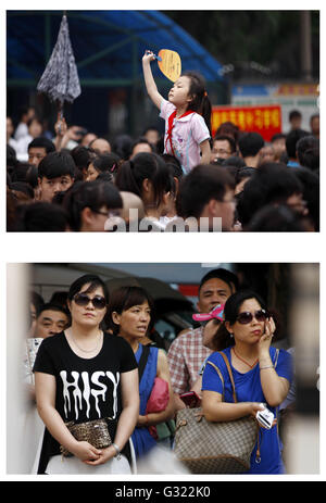 Huaibei, Huaibei, CHN. 7 juin, 2016. Huaibei, Chine - 7 juin 2016 : (usage éditorial uniquement. Chine OUT) le 7 juin 2013 et 8 juin 2014. L'examen d'entrée National College(NCEE) commence aujourd'hui. Ces photos montrent des scènes ce jour-là de 2005 à 2015. © SIPA Asie/ZUMA/Alamy Fil Live News Banque D'Images