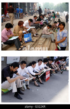 Huaibei, Huaibei, CHN. 7 juin, 2016. Huaibei, Chine - 7 juin 2016 : (usage éditorial uniquement. Chine OUT) le 7 juin 2005 et 7 juin 2010. L'examen d'entrée National College(NCEE) commence aujourd'hui. Ces photos montrent des scènes ce jour-là de 2005 à 2015. © SIPA Asie/ZUMA/Alamy Fil Live News Banque D'Images