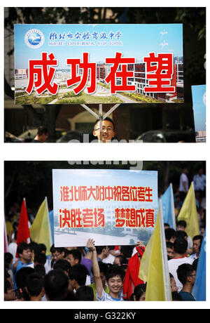 Huaibei, Huaibei, CHN. 7 juin, 2016. Huaibei, Chine - 7 juin 2016 : (usage éditorial uniquement. Chine OUT) le 7 juin 2015 et 8 juin 2013. L'examen d'entrée National College(NCEE) commence aujourd'hui. Ces photos montrent des scènes ce jour-là de 2005 à 2015. © SIPA Asie/ZUMA/Alamy Fil Live News Banque D'Images