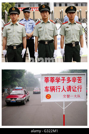 Huaibei, Huaibei, CHN. 7 juin, 2016. Huaibei, Chine - 7 juin 2016 : (usage éditorial uniquement. Chine OUT) le 7 juin 2014 et 7 juin 2005. L'examen d'entrée National College(NCEE) commence aujourd'hui. Ces photos montrent des scènes ce jour-là de 2005 à 2015. © SIPA Asie/ZUMA/Alamy Fil Live News Banque D'Images