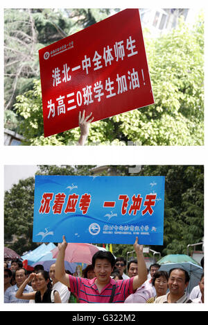 Huaibei, Huaibei, CHN. 7 juin, 2016. Huaibei, Chine - 7 juin 2016 : (usage éditorial uniquement. Chine OUT) le 7 juin 2015 et 7 juin 2011. L'examen d'entrée National College(NCEE) commence aujourd'hui. Ces photos montrent des scènes ce jour-là de 2005 à 2015. © SIPA Asie/ZUMA/Alamy Fil Live News Banque D'Images