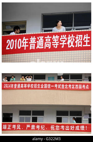 Huaibei, Huaibei, CHN. 7 juin, 2016. Huaibei, Chine - 7 juin 2016 : (usage éditorial uniquement. Chine OUT) le 7 juin 2010 et 7 juin 2014. L'examen d'entrée National College(NCEE) commence aujourd'hui. Ces photos montrent des scènes ce jour-là de 2005 à 2015. © SIPA Asie/ZUMA/Alamy Fil Live News Banque D'Images