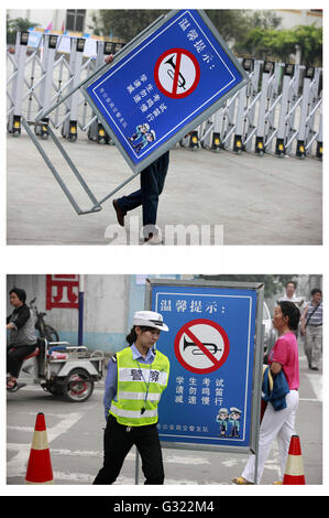 Huaibei, Huaibei, CHN. 7 juin, 2016. Huaibei, Chine - 7 juin 2016 : (usage éditorial uniquement. Chine OUT) le 7 juin 2012. L'examen d'entrée National College(NCEE) commence aujourd'hui. Ces photos montrent des scènes ce jour-là de 2005 à 2015. © SIPA Asie/ZUMA/Alamy Fil Live News Banque D'Images