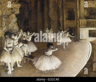 Edgar Degas - répétition du Ballet sur scène - Musée d'Orsay, Paris Banque D'Images