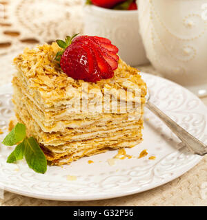 Napoléon gâteau de pâte feuilletée Banque D'Images