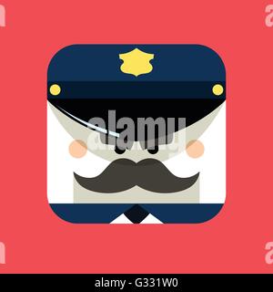 Agent de police avatar illustration. L'icône de la mode dans le style policier télévision. Illustration de Vecteur