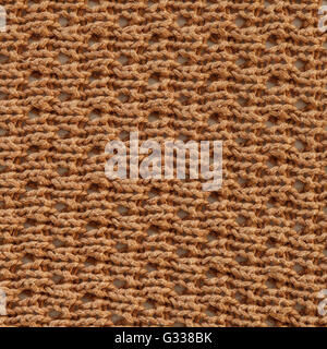 La laine marron clair grande boucle de bonneterie de texture. Close up fragment de la vue d'en haut. Banque D'Images