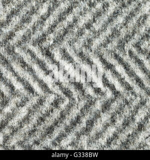 Flanelle de laine à motifs géométriques en tissu motif en noir et blanc de texture. Close up fragment de la vue d'en haut. Banque D'Images