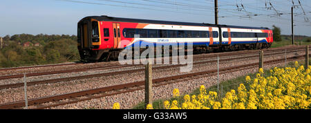 158812 unité diesel, East Midlands Trains, East Coast Main Line Railway, Peterborough (Cambridgeshire, Angleterre, RU Banque D'Images