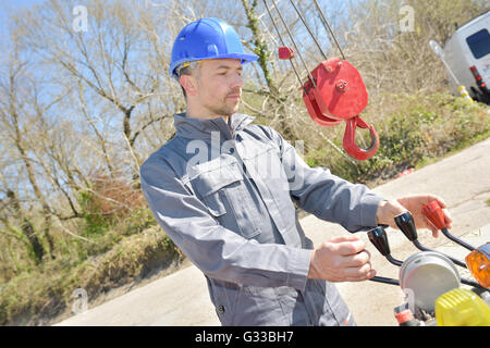 conducteur de grue Banque D'Images