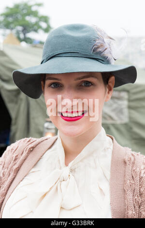 Un reenactor lors de la guerre des années 40 week-end sur la Great Central Railway Banque D'Images