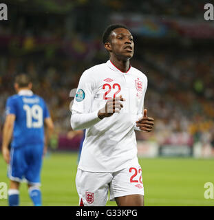 Kiev, UKRAINE - le 24 juin 2012 : Portrait de Danny Welbeck de l'Angleterre pendant l'UEFA EURO 2012 match de quart de finale contre l'Italie au stade olympique de Kiev, Ukraine Banque D'Images