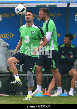 La République d'Irlande Robbie Keane durant une session de formation à l'échelle nationale Sports à Abbotstown, Dublin. Banque D'Images