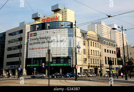 Scène de rue Lodz Pologne Banque D'Images
