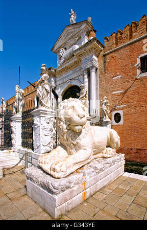 Lion à l'Arsenal de Venise, Venise Banque D'Images