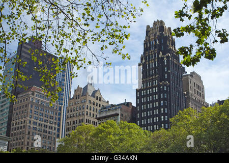 Le radiateur est un bâtiment américain vue gratte-ciel de Manhattan. Banque D'Images