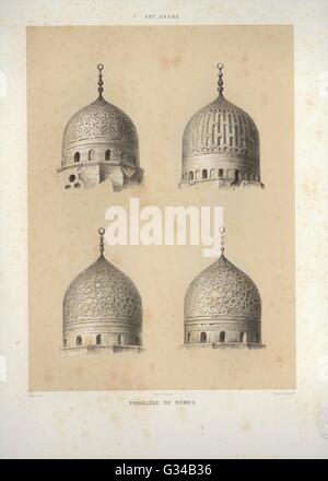 Illustration de la publication sur l'Art Arabe 1877 : L'Art Arabe. Monuments du Caire a retour de Domes Banque D'Images