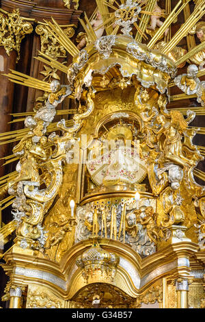 Église de pèlerinage Maria Lankowitz : statue de Marie gothique du 15ème siècle, l'Autriche, Styrie, Carinthie, Südwest-Steiermark Banque D'Images