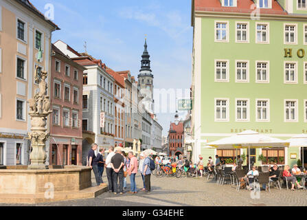 Obermarkt , derrière ce tour de ville, de l'Allemagne, Sachsen, Saxe, , Görlitz Banque D'Images