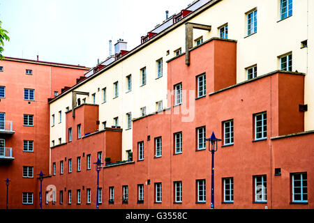 Dans Wohnhauskomplex Wien, le sog. Gemeindebau ; Vienne, Autriche, 'municipality', la construction de logements sociaux à faible coût. Banque D'Images