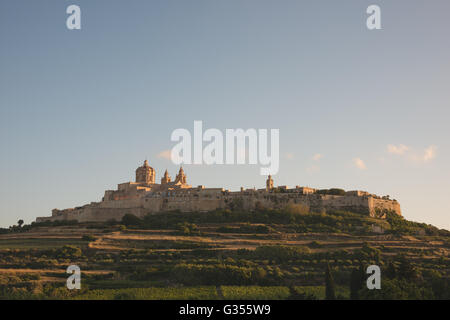 La ville historique fortifiée de Mdina à Malte Banque D'Images