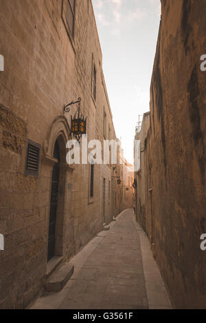 La ville historique fortifiée de Mdina à Malte Banque D'Images