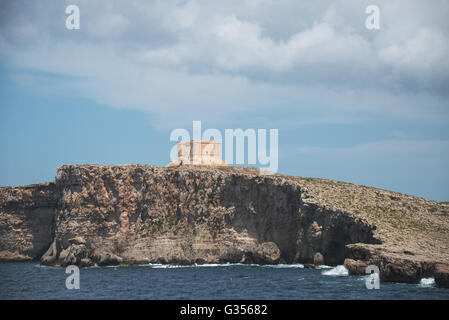 Fort côtières sur Comino Island à Malte Banque D'Images