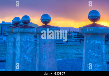 Cadran solaire à la très grande Array-National Radio Astronomy Observatory, New Mexico, USA. Banque D'Images
