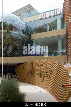 MILAN, ITALIE - 29 juin 2015 : close up d'Azerbaïdjan Pavilion at Expo 2015, Exposition universelle sur le thème de la fo Banque D'Images