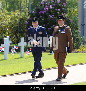 Joshua Payne aumônier 501e escadre de soutien au combat USAF (à gauche) et le révérend JE R'aumônier supérieur Colson Pirbright ATC UK Banque D'Images