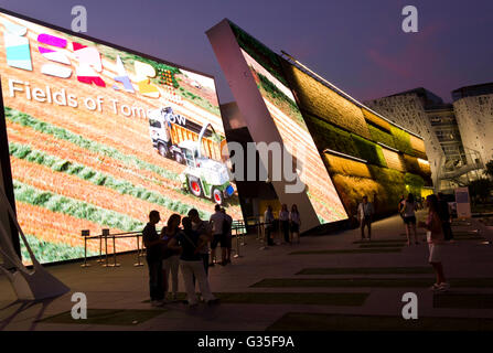 MILAN, ITALIE - 29 juin 2015 : les gens à l'extérieur de l'Israël Pavilion at Expo Exposition Universelle de Milan sur le thème de l'alimentation humaine en Ju Banque D'Images