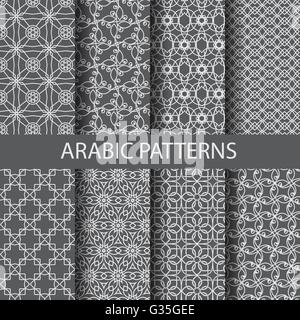 8 modèles de l'arabe, le motif nuanciers, vecteur, texture sans fin peut être utilisé pour le papier peint, trames, page web,background,surf Illustration de Vecteur