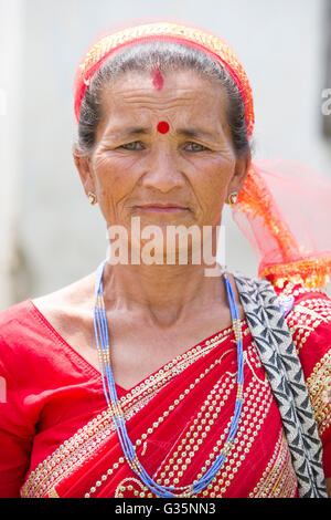 Un grand angle de vue dans le village de Bari Pan Parc national de Kaziranga en Inde le 13 avril 2016. Credit : Euan Cherry/UPPA Banque D'Images