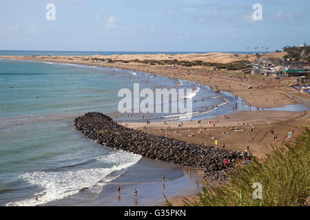 Promenade, Maspalomas et Playa del Ingles, Gran Canariaisland, archipel des Canaries, l'Espagne, l'Europe Banque D'Images