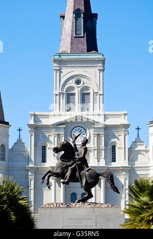 L'Andrew Jackson monument à Jackson Square New Orleans Louisiane USA Banque D'Images